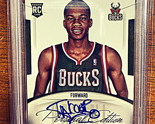 Image of a Giannis signed card